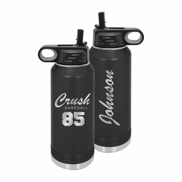 Crush 40oz Insulated Water Bottle - Laser Engraved Design II - Image 2